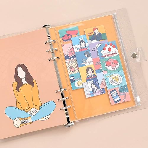 Miniatura 7 de Monolike Juego de diario A5 para días ordinarios, fin de semana, planificador académico, semanal y mensual con cubierta de PVC, bolsa con cremallera