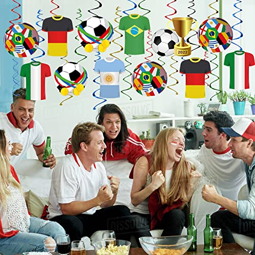 Littleloverly Qatar 2022 World Soccer Football Hanging Swirls Party Decorations - Soccer Matches/Football Tournament Bar #TOP5