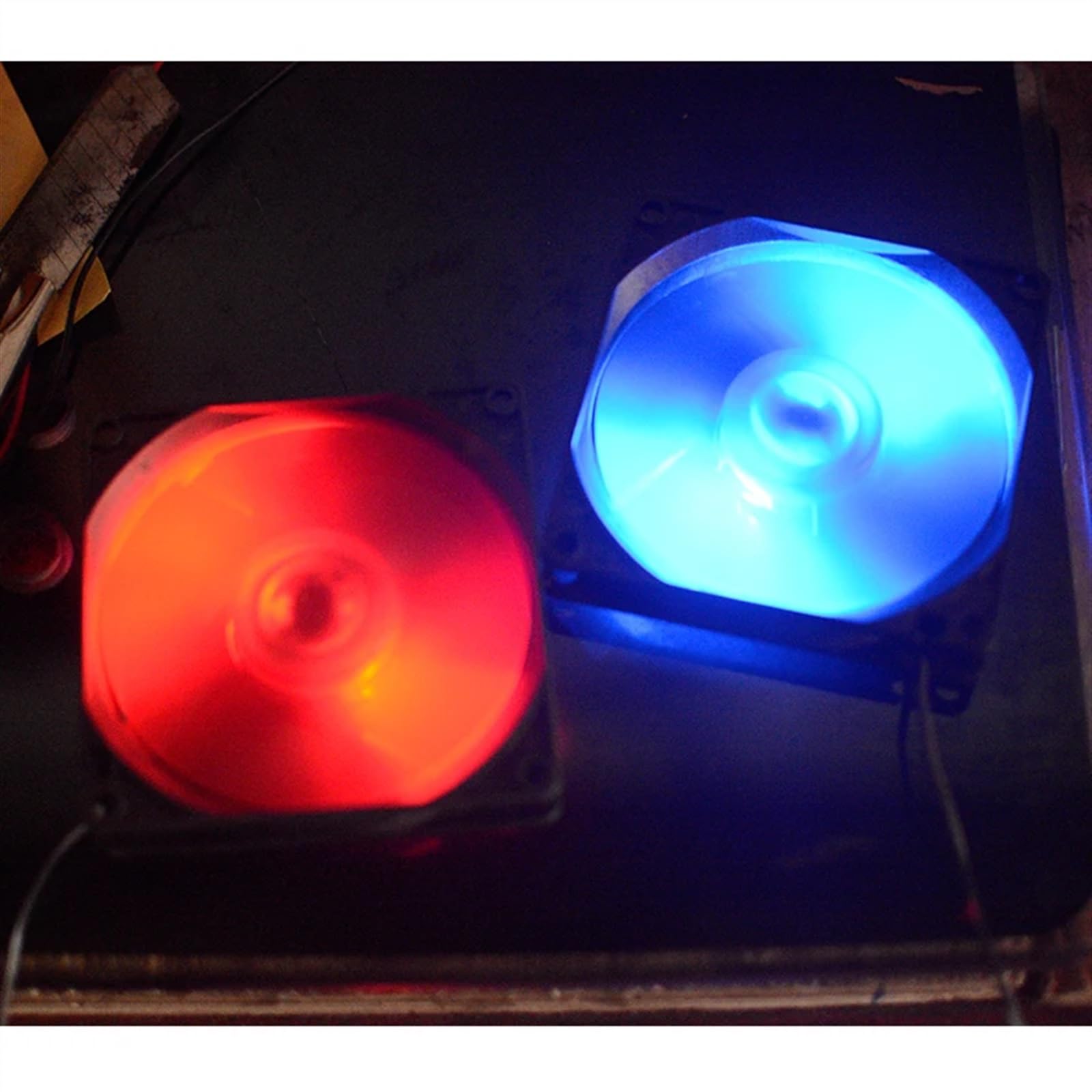 1 sztuka 80 x 15 mm (8 cm) wentylator, 8015, DC 5 V, niebieskie i czerwone oświetlenie LED, cichy wentylator komputerowy z przyłączem USB (Blue No Plug)