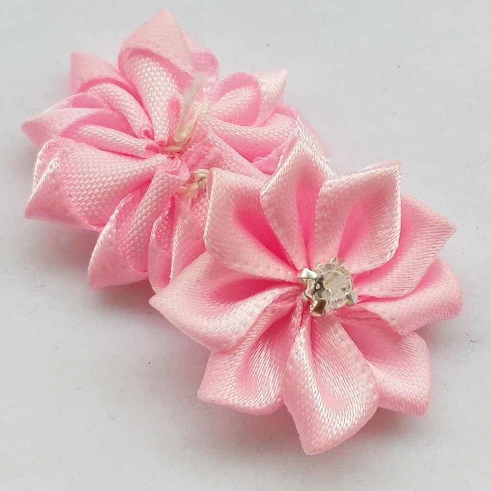 Chenkou Craft Mix 40 Pi Ces 28 Mm  1 1/8""""  Rubans En Satin Fleurs N Uds Strass~p114407067