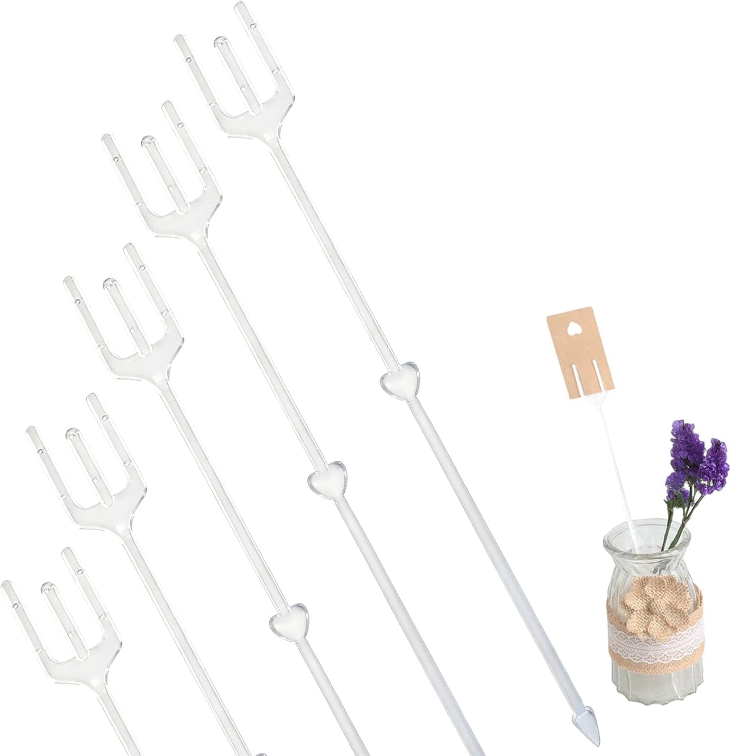 Rierdge 9 Inch Floral Pick Card Holder 50 Pcs