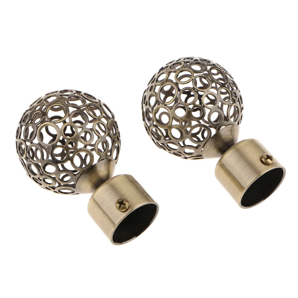 Lot de 2 embouts tringle (D20 mm) Jim Exotica Argent - Tringle à rideau