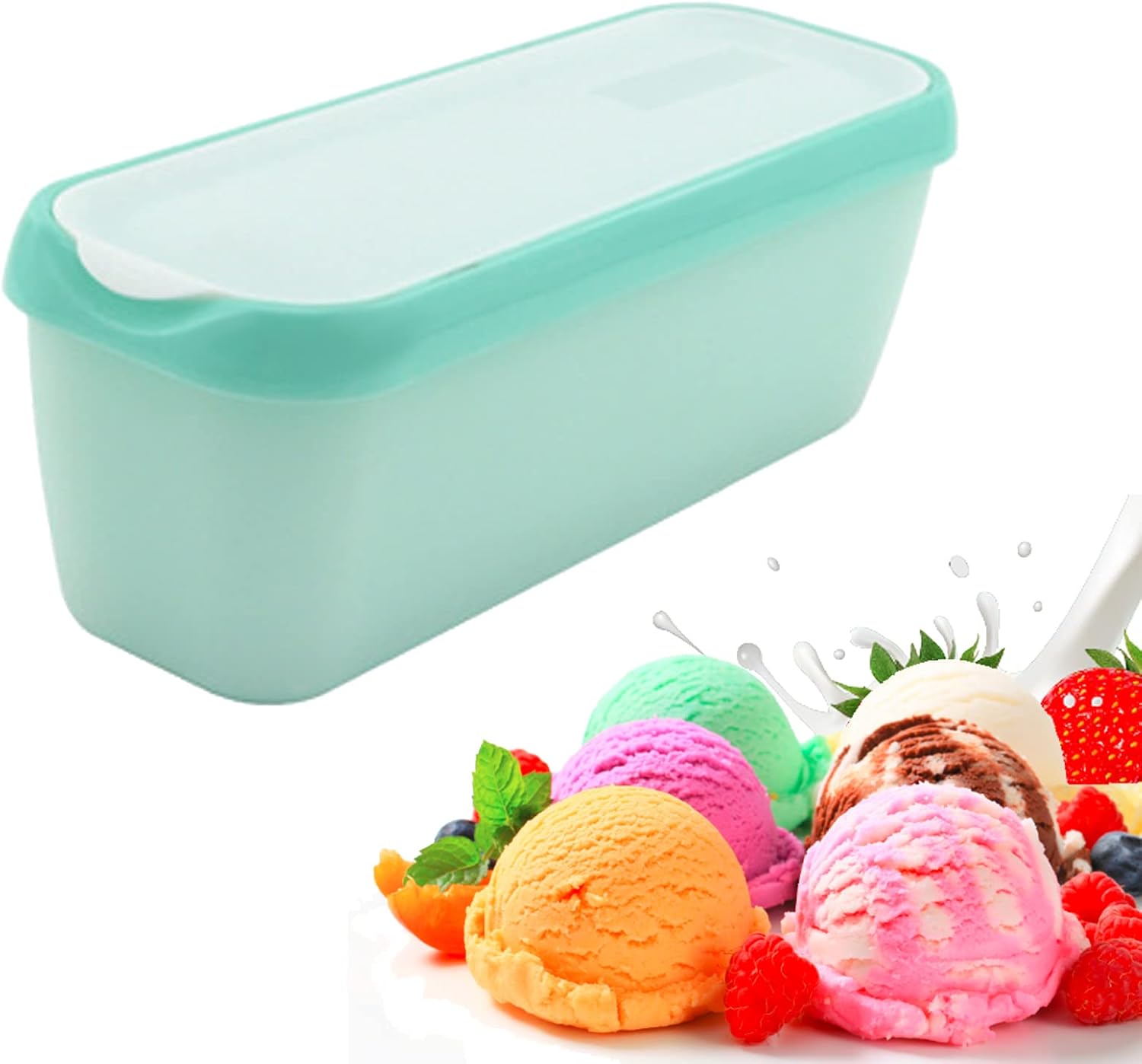 Tamnjvrr 1.5 Quart Reusable Ice Cream Tub, Ice Cream