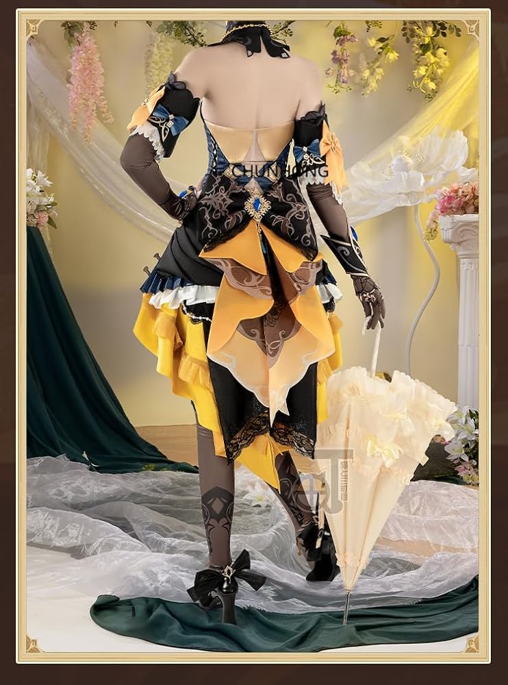 原神 ナヴィア コスプレ衣装 mサイズ ウィッグなし 五次元 基萌 原神 コスプレ ナヴィア 衣装 ※ウィッグ 靴 傘