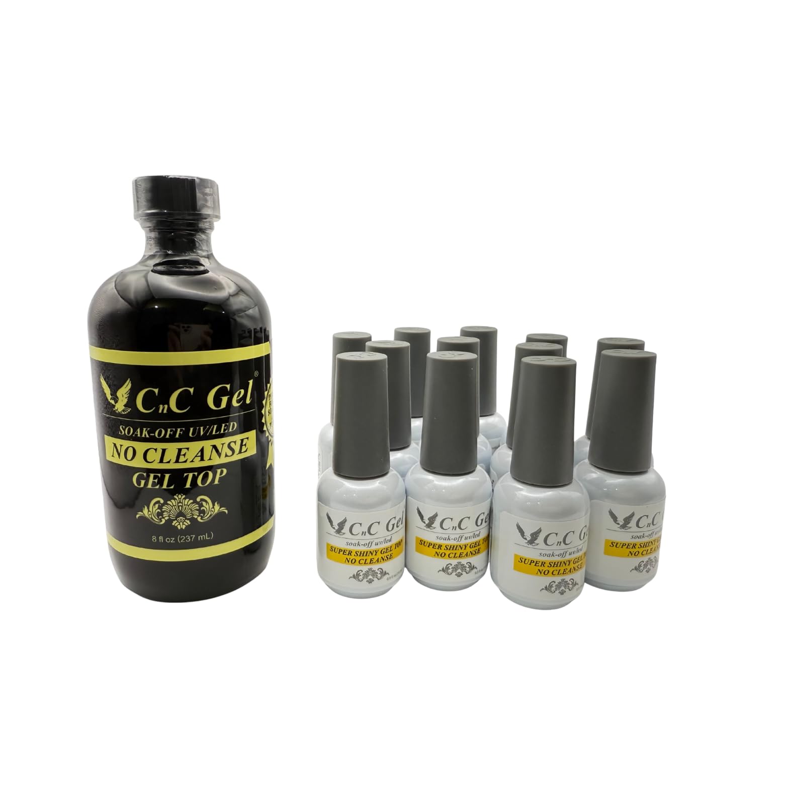 Amazon.com : CNC GEL No Cleanse Top Coat Set, Soak-Off UV/LED Gel