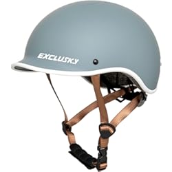 Casco Bicicleta Fixie Exclusky Casco Bicicleta Adulto, Casco de Bicicleta para Hombre Mujer con Visera Baja Integrada Casco de Ciclismo Casco Patinete Electrico para Carretera (56-61CM)
