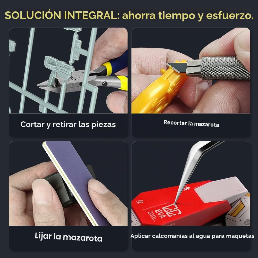 stedi Juego de pinzas modelo para principiantes, 9 piezas, cortador de bebedero para Gundam, modelo militar en miniatura, piezas de resina 3D