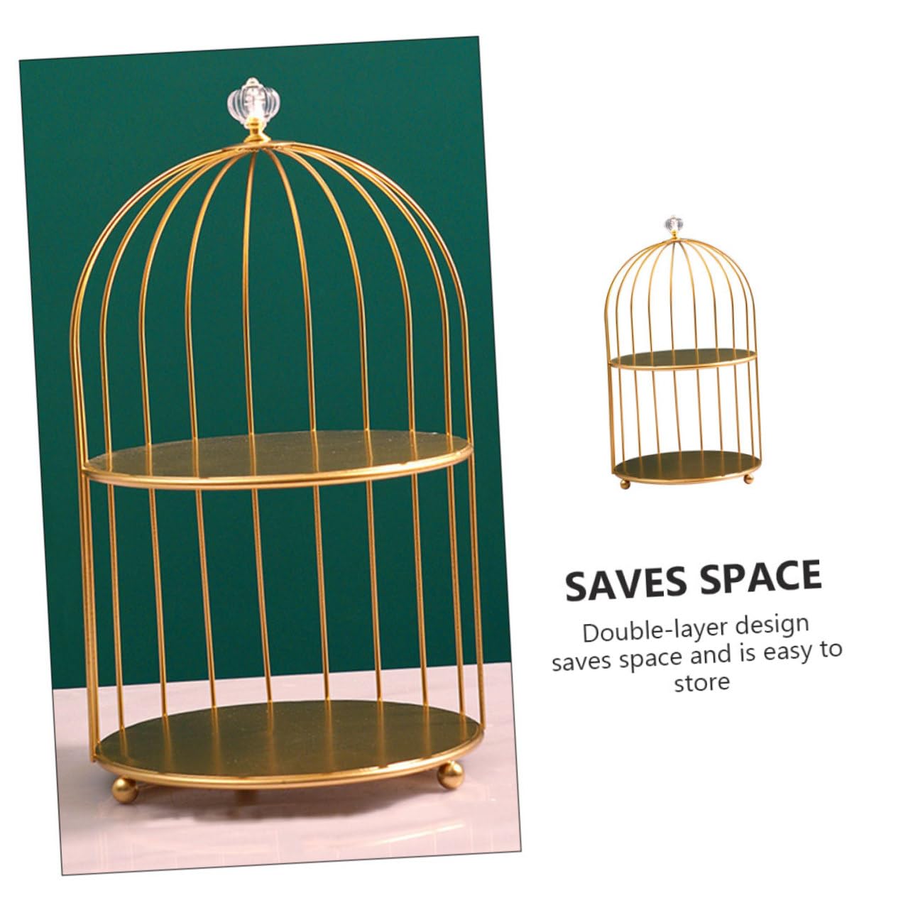 GALPADA Nordic Style Doppel Layer Kosmetikständer Badezimmer Make Up Ablage für Kosmetik und Desserts Stabiler Organizer für Hochzeit Geburtstag Weihnachten Shower