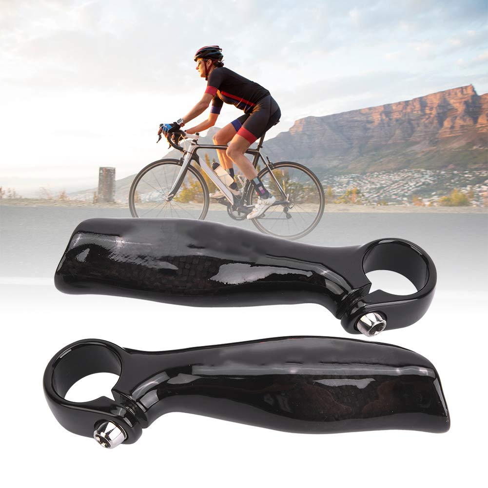Impugnatura del manubrio in fibra di carbonio, estremità del manubrio per bici da strada e mountain bike, design ergonomico in lega di alluminio con texture antiscivolo per un cont