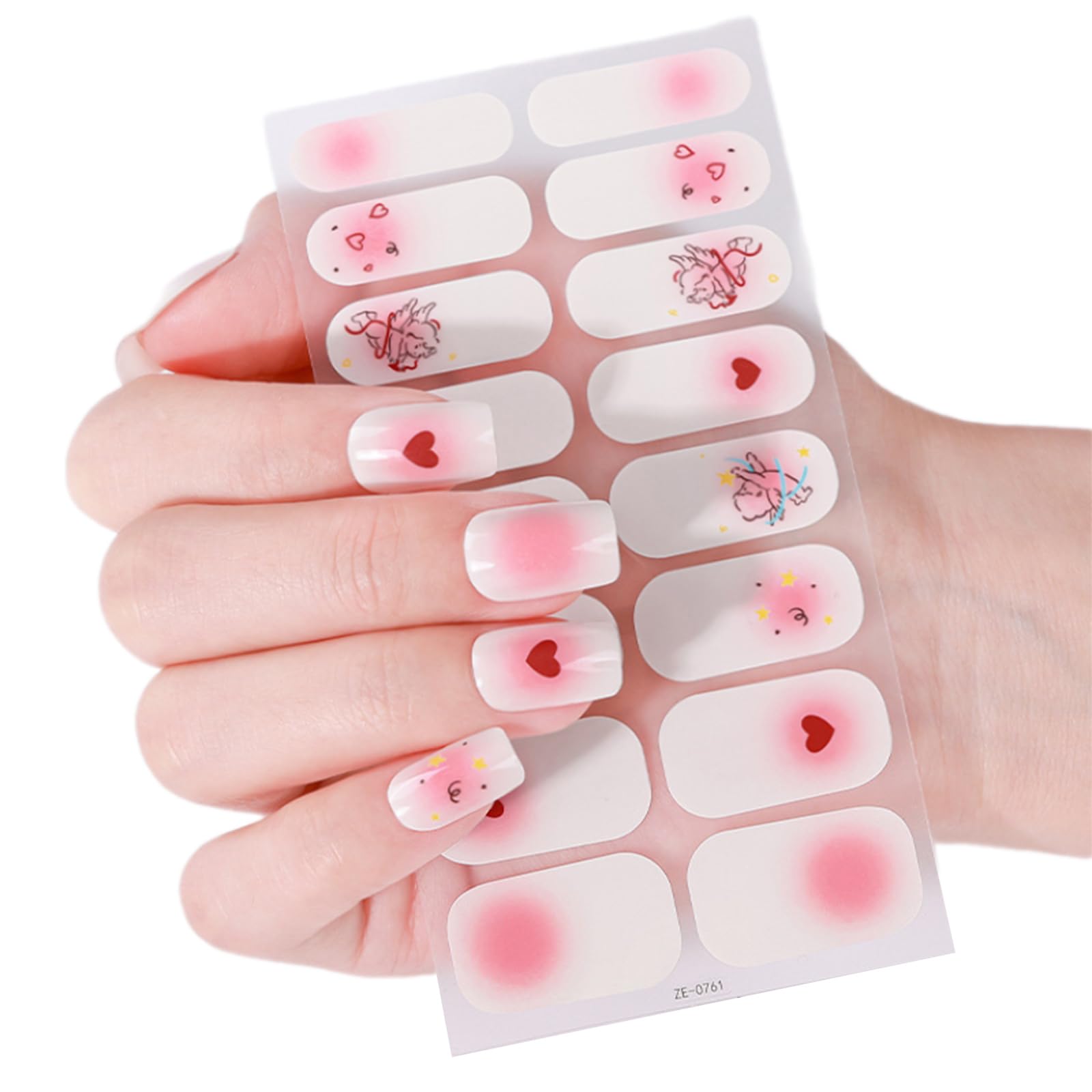 Full Wraps Nails Polish Strips Valentine ' s Day Nails Sticker Adhesive Art Decals Valentine Decorations Art Stickers