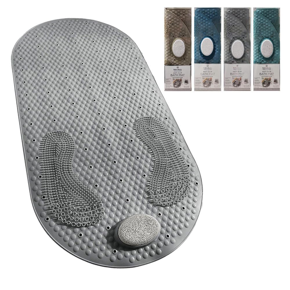 2 Pk Foot Scrubber Bath Mat Pumice Stone Shower Rug Non Slip Tub Massage 16