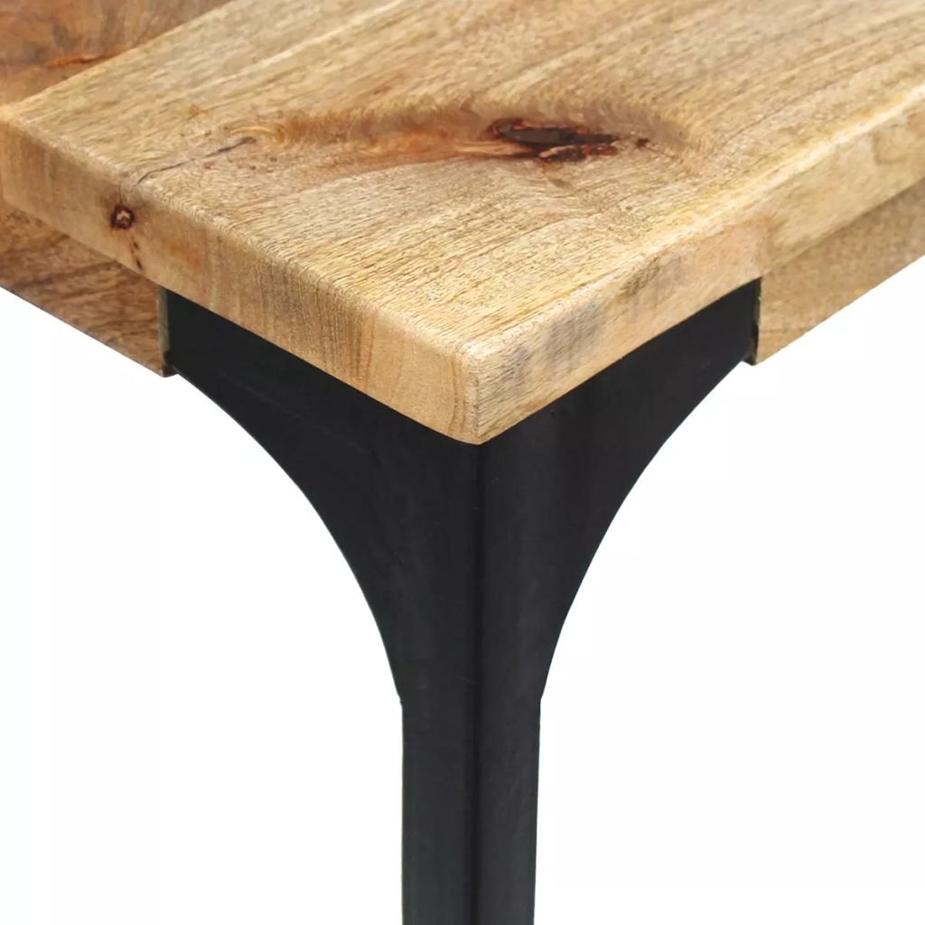 Consolle In Legno Massello Di Mango E Ripiano In Vetro 2 Cassetti L100 Cm Sita 55106