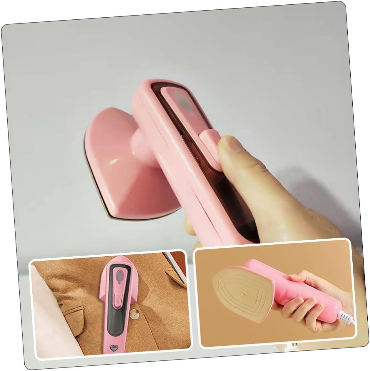 Portable Handheld Electric Steamer Iron for Clothes Compact Garment Steamer with US Adapter Quick Wrinkle Remover for Travel and Home Use Smooth Softening Mini Steam Iron for