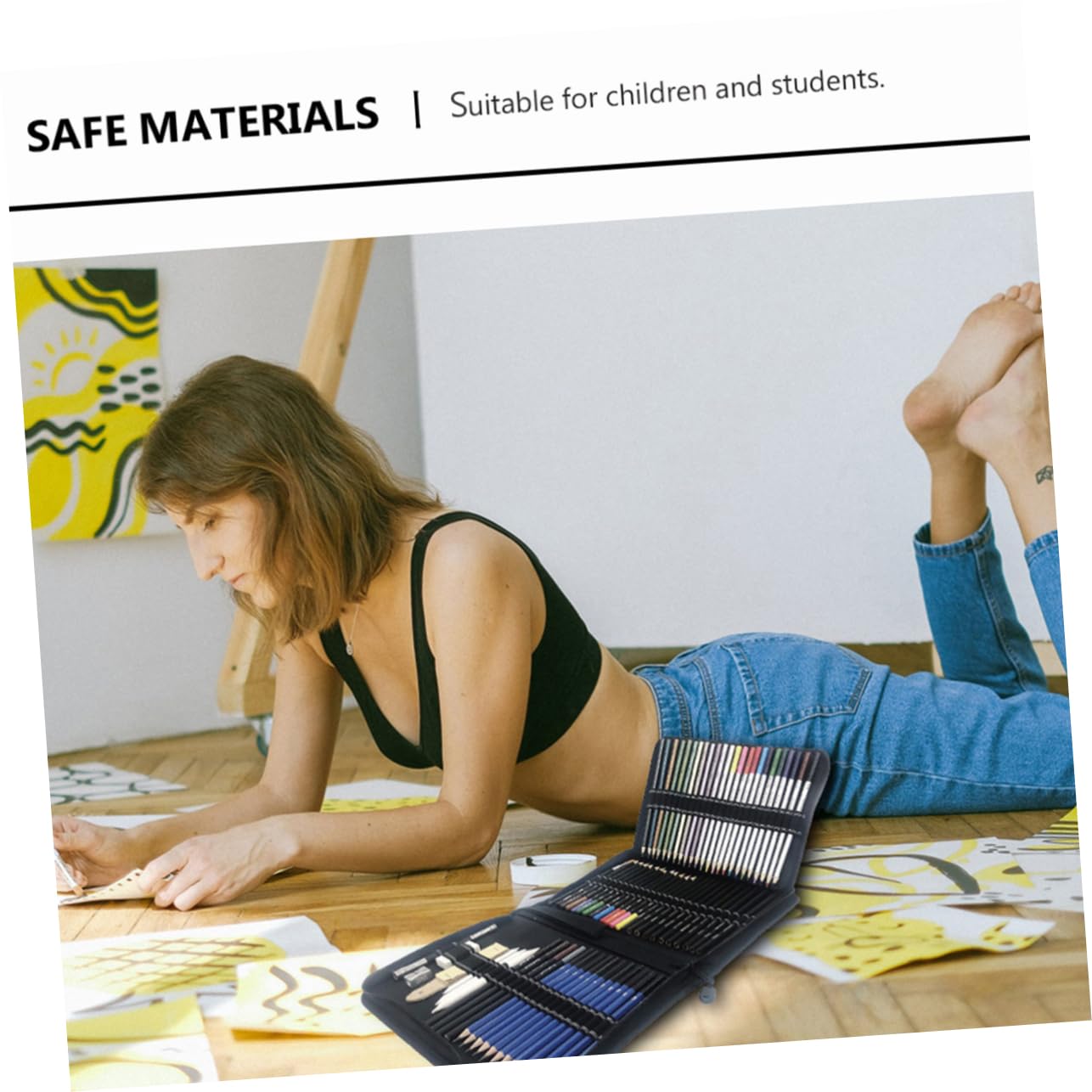 Kit de Dessin de Crayons à Dessin pour Étudiants, 72 Pièces