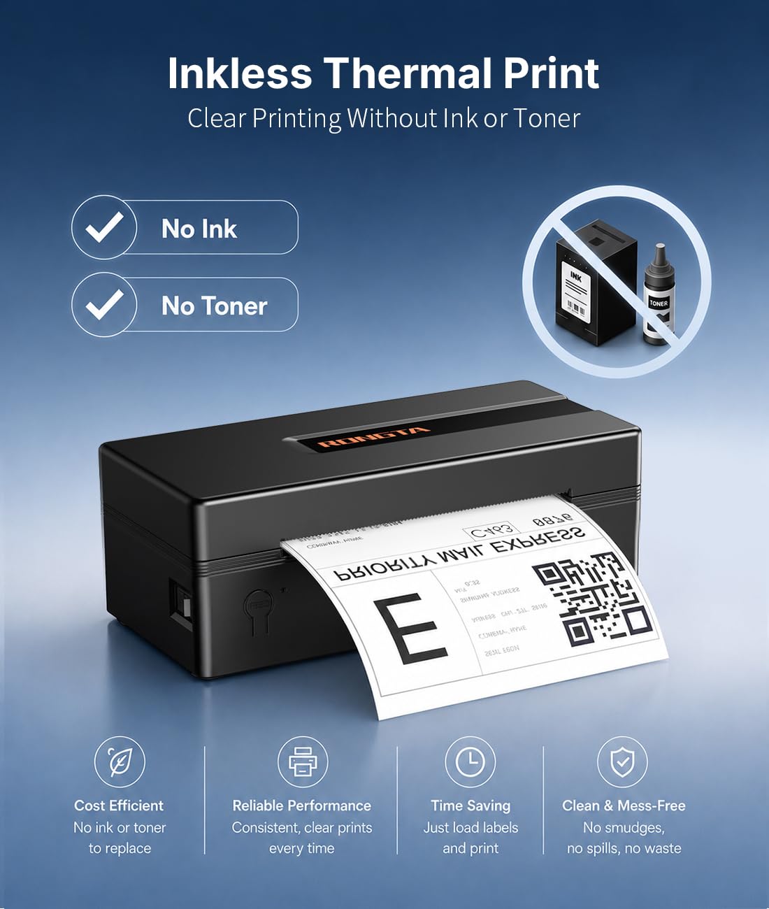 Rongta Imprimante d'étiquettes d'expédition thermique Bluetooth : étiqueteuse sans fil 4 x 6 pour petites entreprises – Compatible avec Windows, Mac, iPhone et Android, largement utilisée pour les
