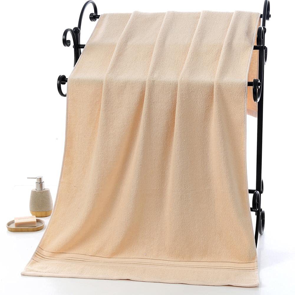 3 Serviette de Bain Drap de Bain en 100% Coton, Grande Taille Douce Luxe et Très Absorbant, pour Douche Natation Salle de Bains Hôtel Voyage (70x140CM, Bleu+Gris+Beige)