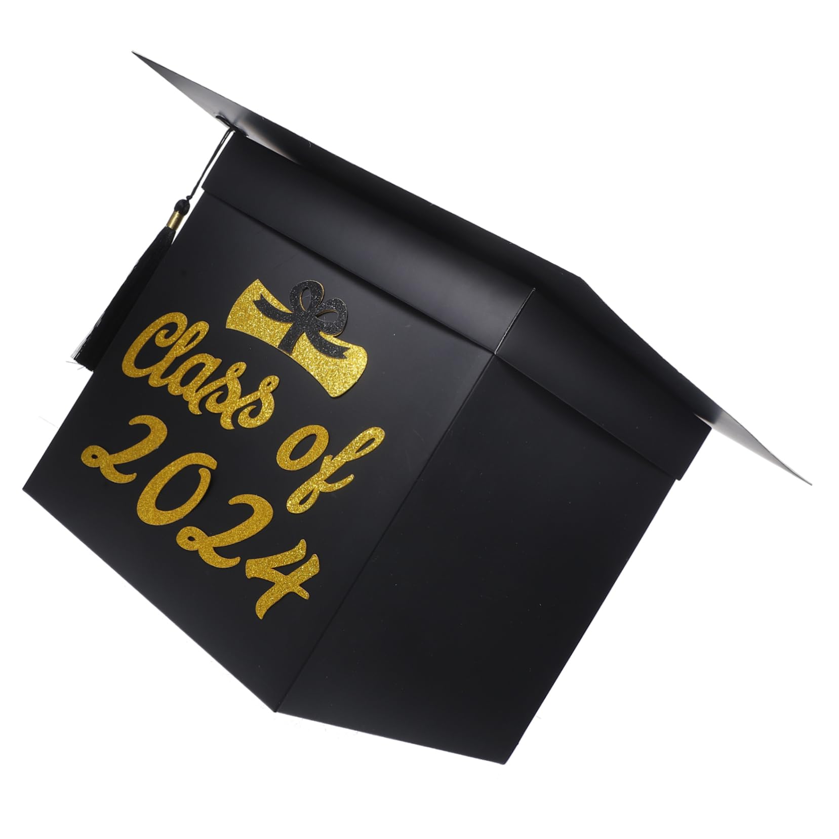COLLBATH Graduation Cap Card Box Holder Class of Cap Shape Decoration for Graduation Party Creative Keepsake Box for Cards and Messages