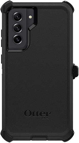 Miniatura 4 de OtterBox Funda para Galaxy S21 FE 5G (solamente) Defender Series - NEGRO, resistente y duradera, con protección de puerto, incluye soporte de clip