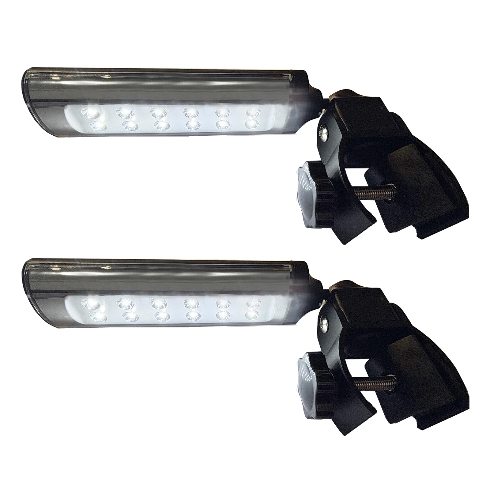 Luz de parrilla para barbacoa para el día del padre, funciona con pilas, abrazadera de 12 LED en la lámpara de mango de parrilla para barbacoa, ajustable en 360°