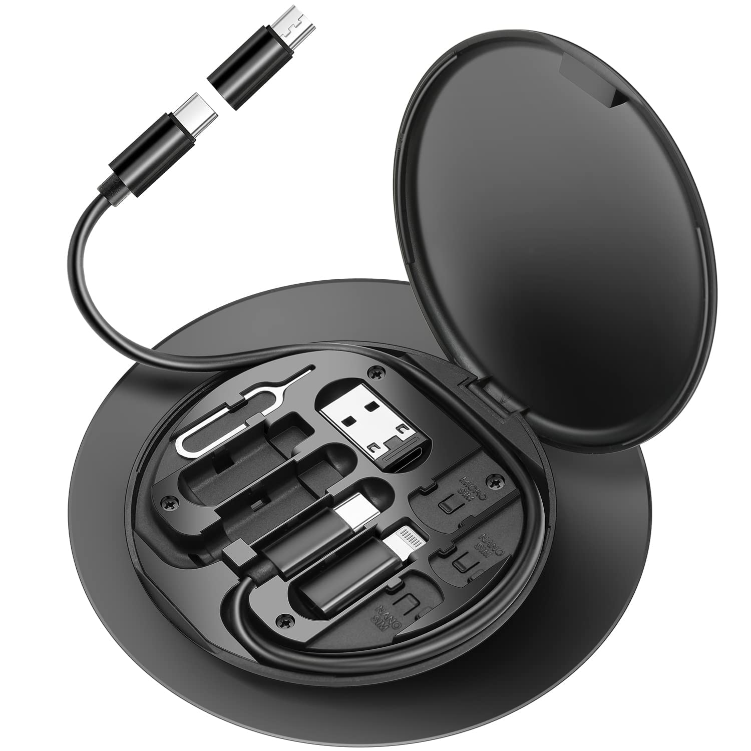 PASHANDOZ Multifunctional Cable Storage Box USB C to Micro USB/Lightning/USB A Adapter Cable Kit 60W Charging and Data Transfer Cable Kit Compact and Portable USB Data Cable Box Travel Cable Set (B0C69Z5W7X) Amazon Price History, Amazon Price Tracker