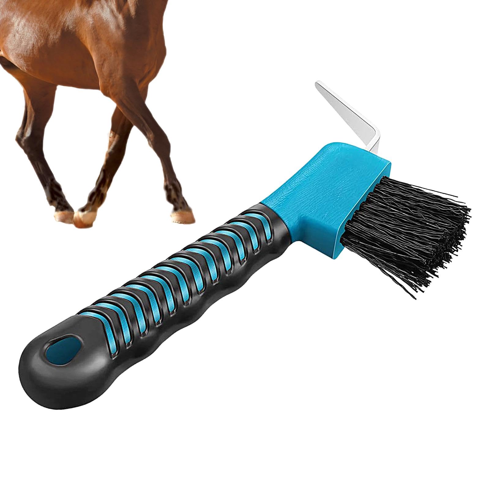 Horse Hoof Pick Brush, Grip Hoof Pick Brush, Multipurpose Horse Hoof Pick With Soft Rubber Handle For Hoofed Animals
