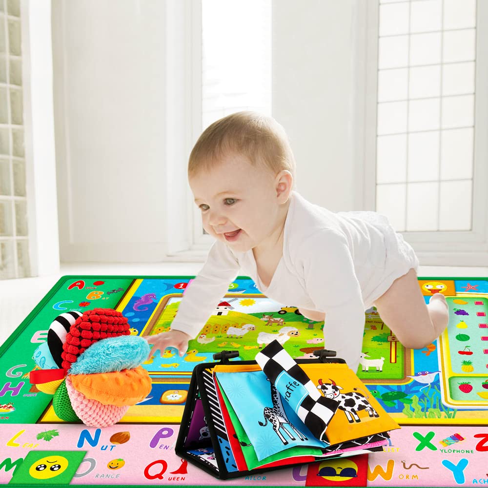Buy Baby Mat for Floor,Plush Baby Crawling Mat ABC Playmat for Babies