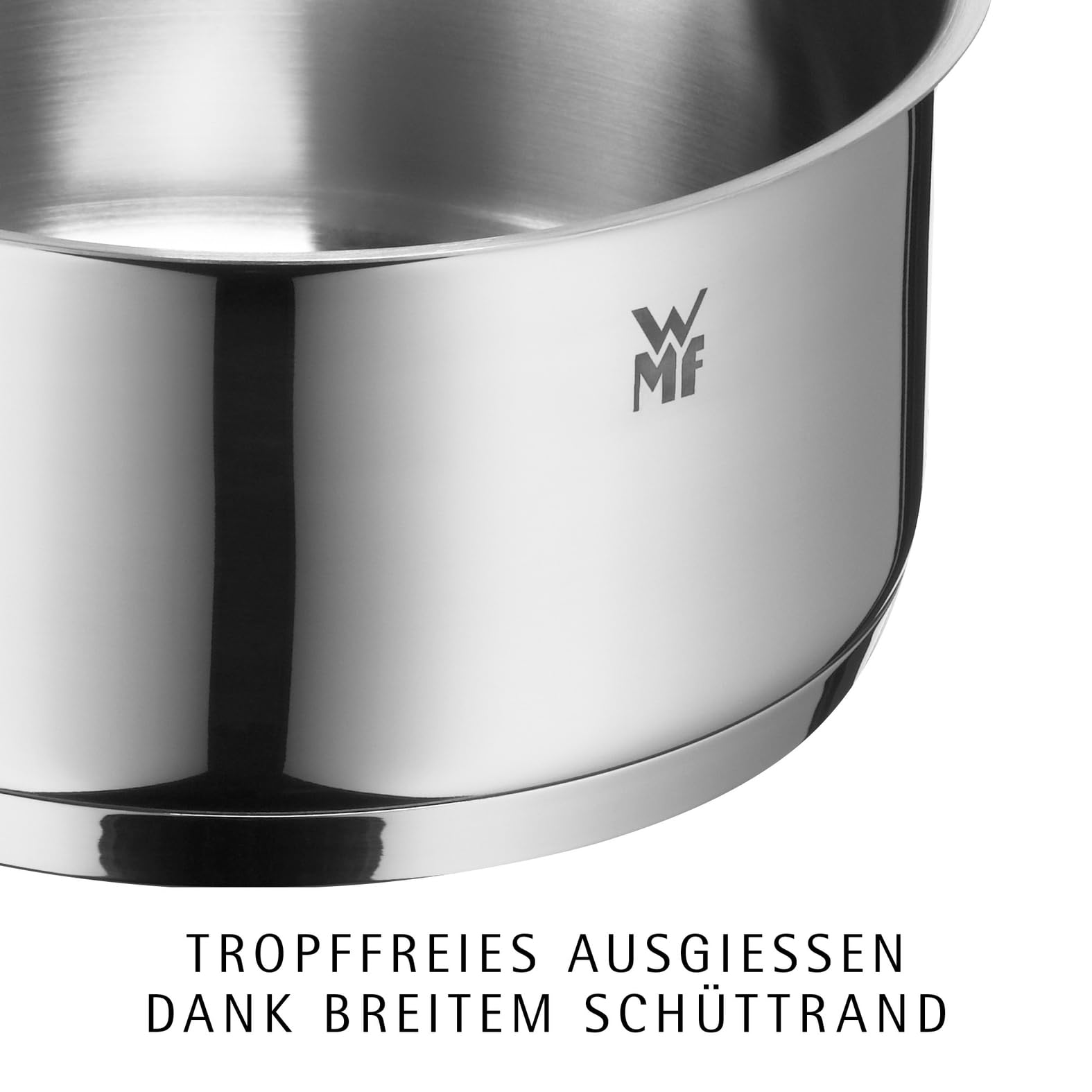 WMF Diadem Plus Topfset Induktion 4-teilig, Kochtopf Set mit Glasdeckel, breiter Schüttrand, Cromargan Edelstahl poliert, Induktions Töpfe Set unbeschichtet, alle Herdarten, spülmaschinengeeignet