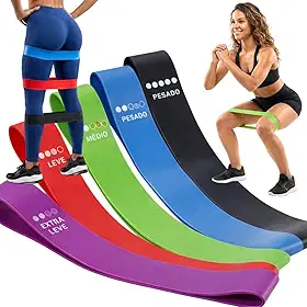Kit 5 Faixas Elásticas Mini Band Loop 5 Níveis Resistência Treino Funcional Pilates Fisioterapia Glúteos Pernas