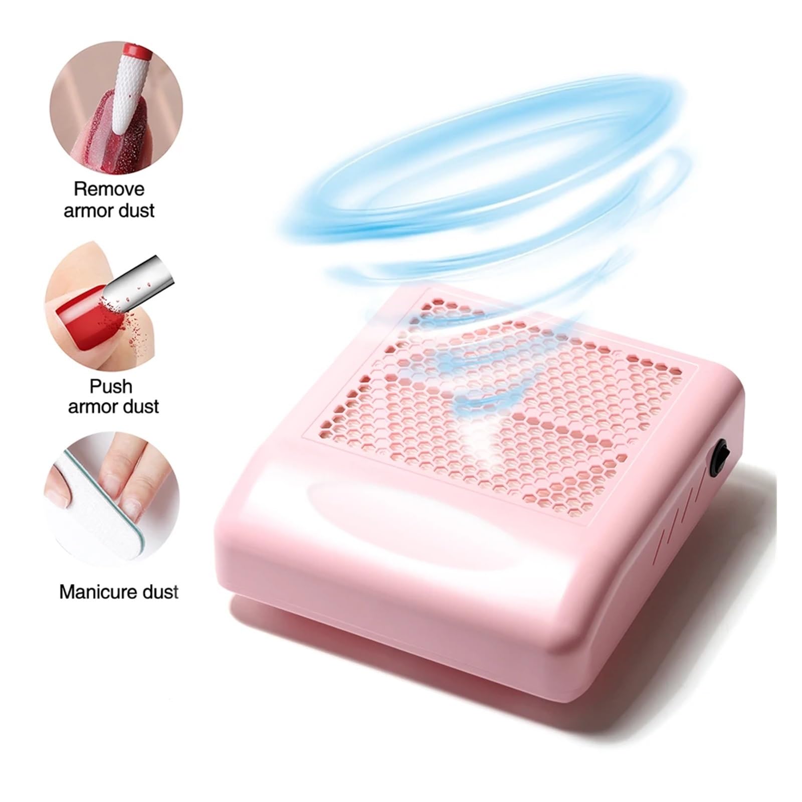 MRKU Aspirateur à poussière pour Ponceuse à Ongles avec Filtre Lavable, Silencieux et Silencieux, pour manucure.