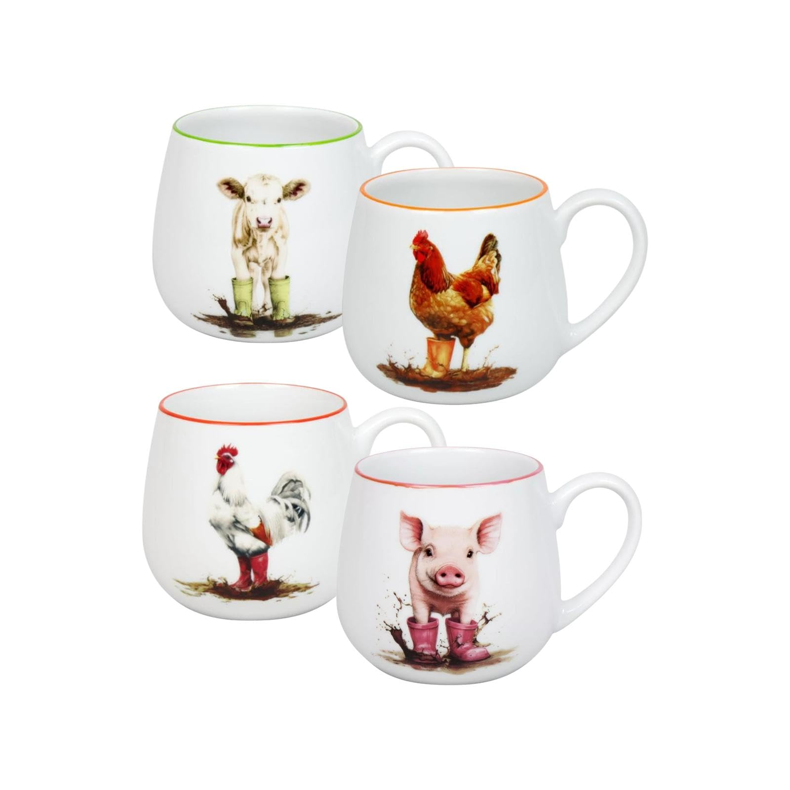 Generisch Kaffeebecher, Kaffeetassen Kuschelbecher Set tapsige Tiere, 4 Kuschelbecher im Set, wundervolle Geschenkidee
