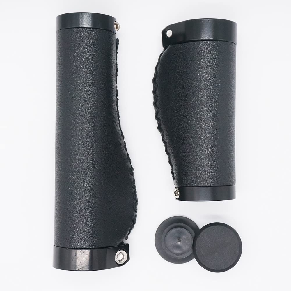 Poignées Vélo En Cuir Synthétique - 135/95 Mm - Antidérapantes, Ergonomiques - Style Rétro - Pour VTT Et Route