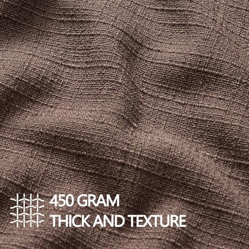 Image of MIULEE Pack of 2 Thick Textured Couch Throw Pillow Covers 18x18, Dark Brown Decorative Pillow Covers, Neutral Linen Cushion Cases for Sofa Bed Living Room Modern Farmhouse Home Decor, No Filling