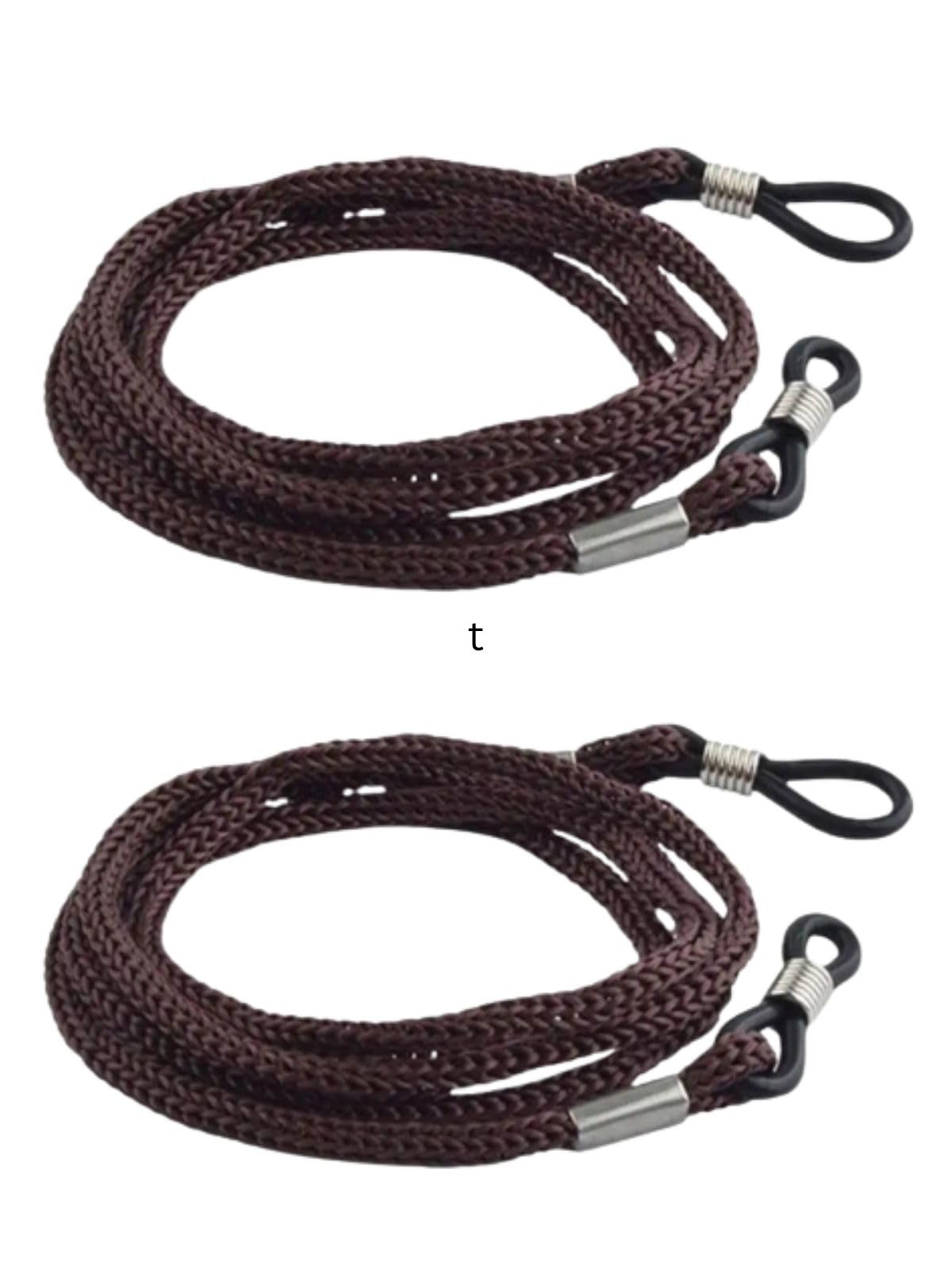 BARBUDDY Unisex Fabric Spectacle Chain Lanyard String for Eyewear Frames Specs Reading Glasses Sunglasses Goggles and Eyeglasses Color-Brown (pack of 2 pcs)