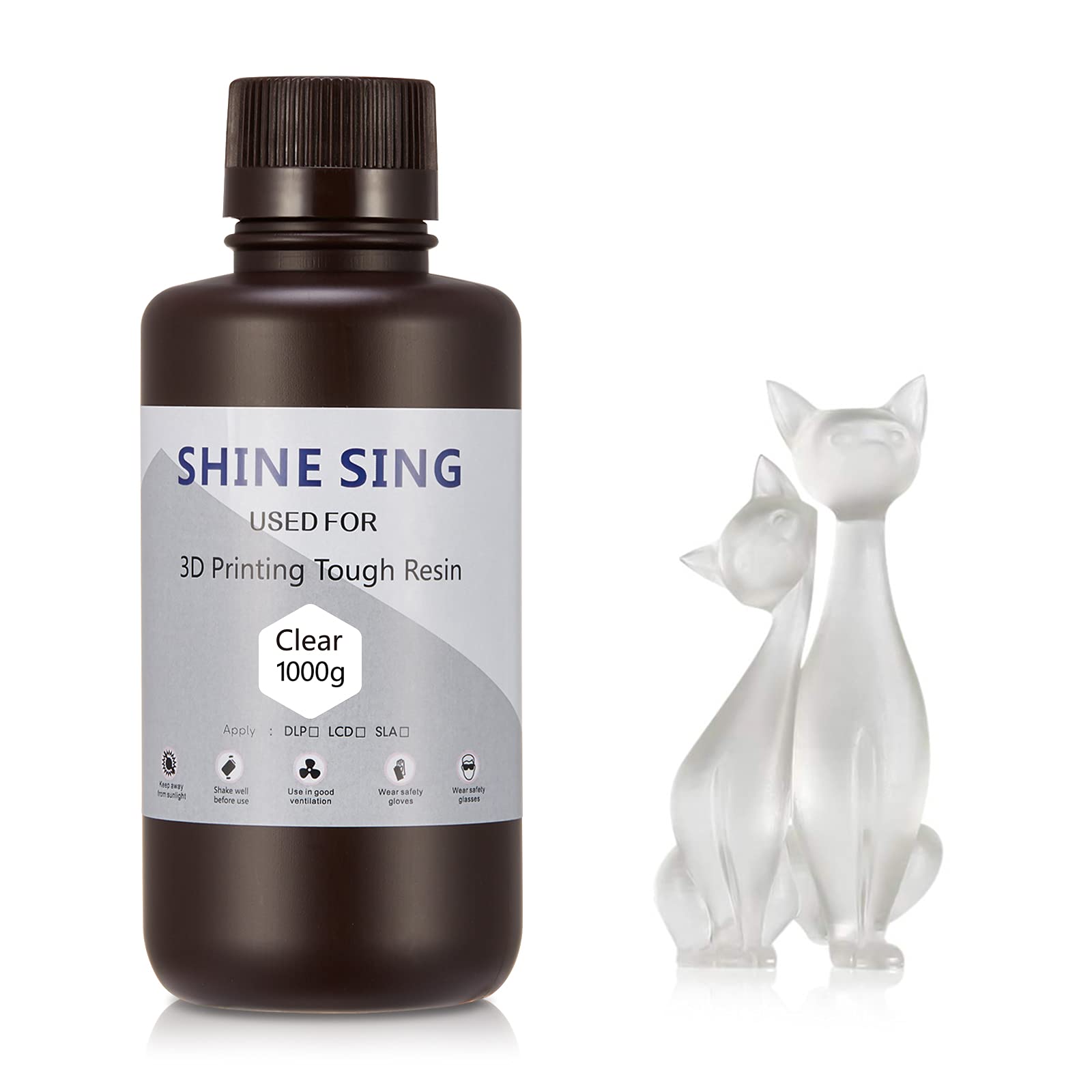 3D Printer Resin, LCD 405nm UV-Curing Resin Standard Photopolymer Resin for LCD 3D Printers (Clear-1000g)