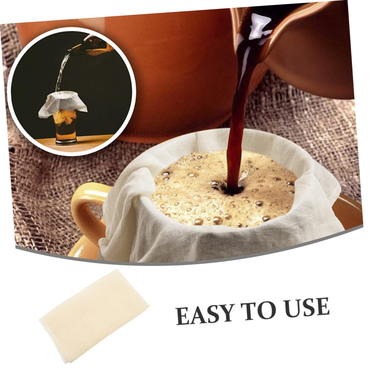 Garneck Cheesecloth Strainer for Kitchen Reusable Yogurt Cloth Sturdy Filter for Cooking Baking and Straining Cheese Easy to Clean Yarn Material