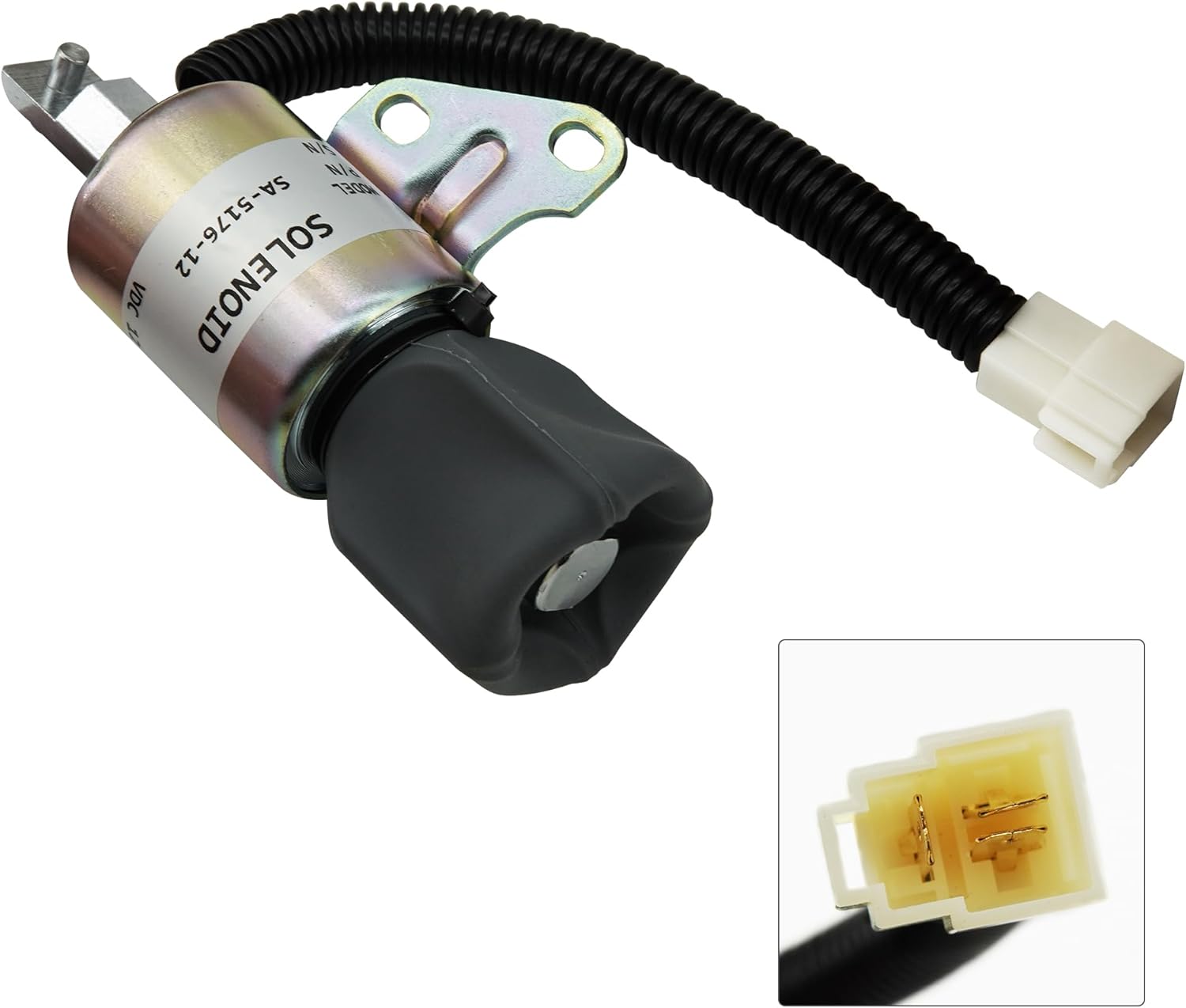12V Fuel Shut off Solenoid SA-5176-12 Compatible with Kubota D722 D902 Z482 Engine Compatible with Woodward 1756ES Model Compatible with SA-4899-12 16851-57723