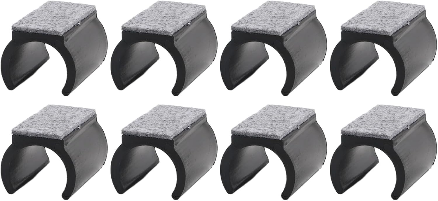 8-Pack U-Shaped Chair Gliders 19mm/25mm, Felt Floor Protectors for Cantilever Chairs, Noise Reduction Furniture Sliders for Wood and Laminate Floors, Black