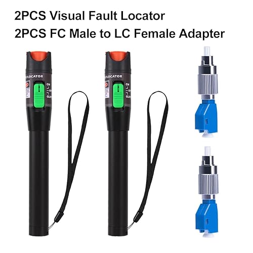 Miniatura 11 de Kit de localizador de fallas visuales de 50 KM con conector universal de 0.098 in adaptador FC macho a LC hembra, pluma de luz roja VFL para prueba