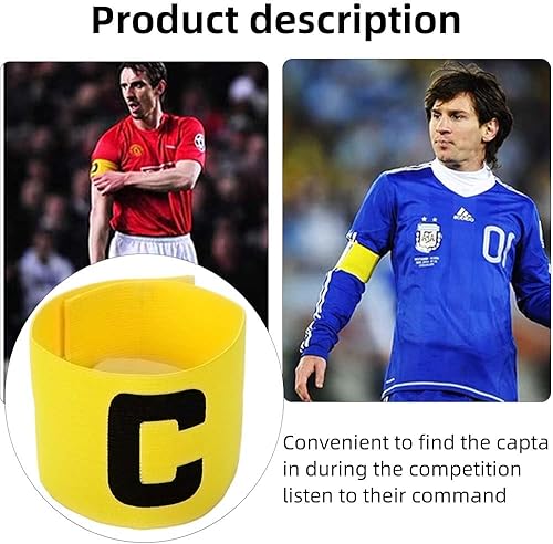 Miniatura 2 de 5 brazaletes elásticos de capitán de fútbol, ajustable, para líderes de equipo de fútbol, bandas de jugador de baloncesto para adultos y jóvenes,