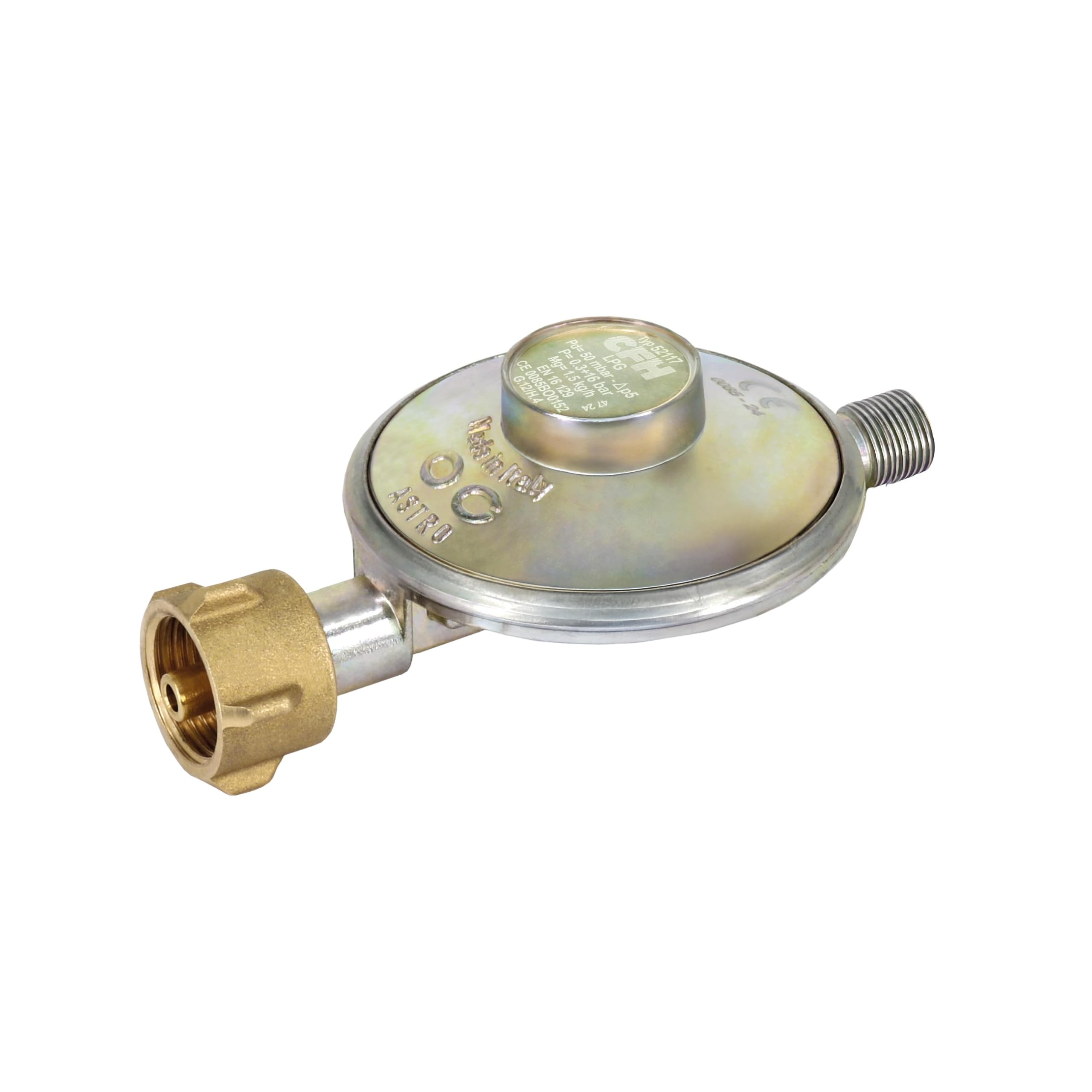 Regolatore Di Pressione Gas CFH 50 Mbar 1/4'' DR 117 | Per Fornello Campeggio E Barbecue