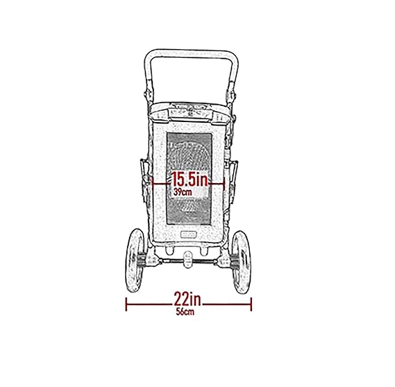 Pet Gear No-Zip Excursion Pet Stroller, Cherry