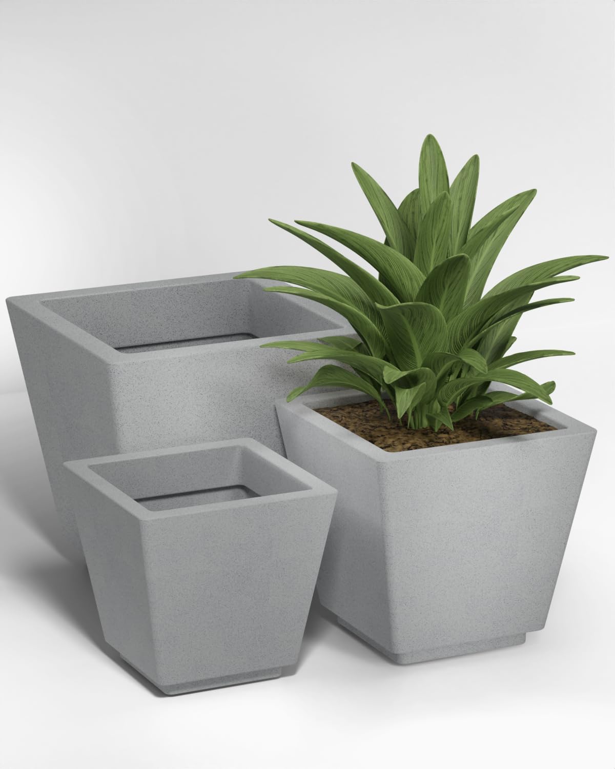 YUCCABE ITALIA Fox B 12, 14, 16 INCH Pack of 3 Pots for Plants Highly