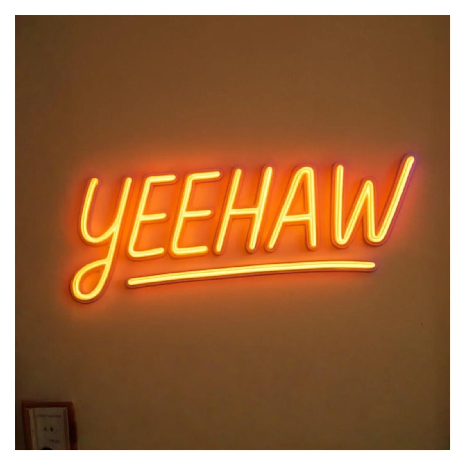 Insegna Luminosa Yeehaw al Neon, Decorazione per Feste a Tema Far West, insegna per Bar con Musica Country, Decorazione murale a LED per Man Cave, Saloon 45 cm