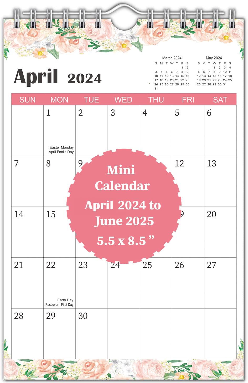 Amazon.com: Mini Wall Calendar 2024-5.5''x8.5'' Hanging Calendar, 15 Months  Calendar from April 2024 to June 2025, Small Notepad Calendar, Little  Calendar 2024-2025 for Wall, Desk, Bulletin Board or Fridge : Office  Products
