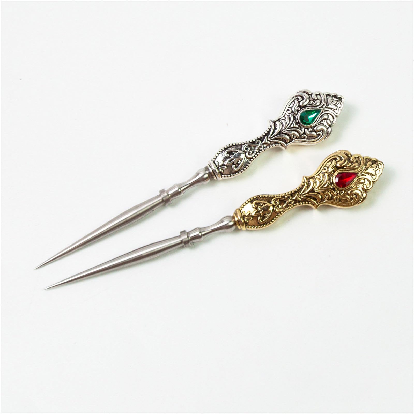 2 Stück Vintage Stickahle, Red bronze