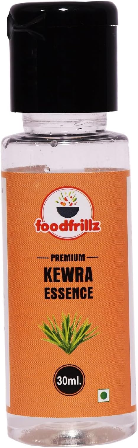 foodfrillz Kewra Flavour Food Essence for Baking Cakes, Jams, Jelies, Cookies, Ice Creams and Puddings Liquid Food Essence for Cake Making - 30ml