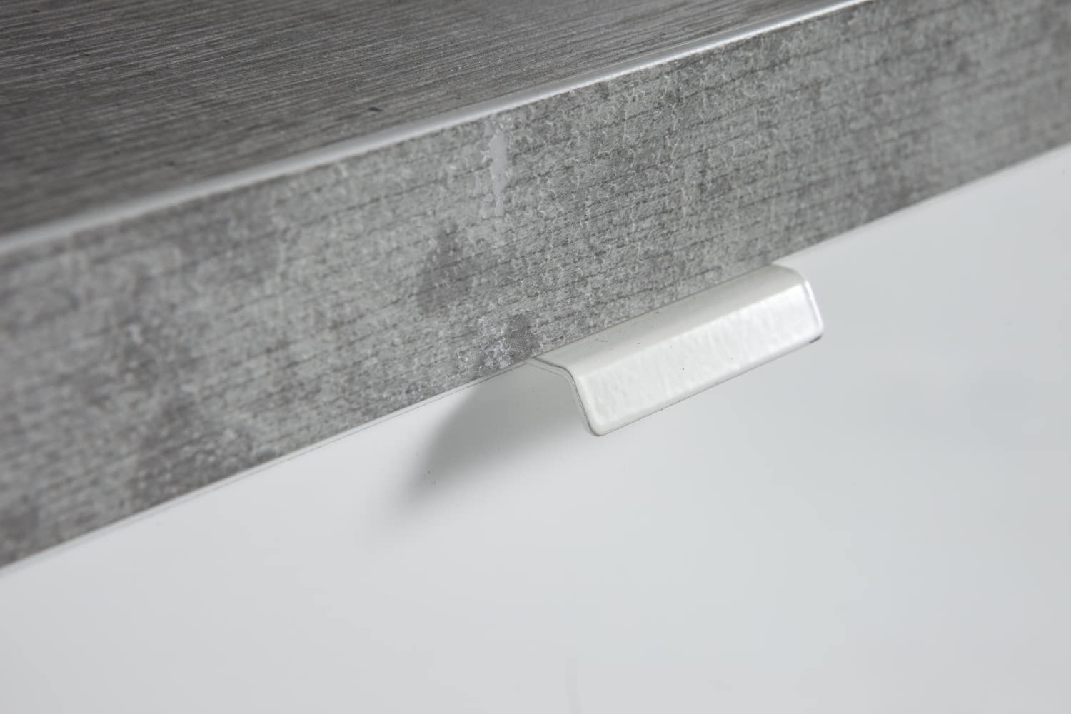 Composad | Cassettiera della Linea PRATICO con 3 cassetti, Cassettiera Scrivania per Ufficio, (LxAxP) 55x65,50x45,20 cm, Colore Cemento e Bianco Laccato, Made in Italy