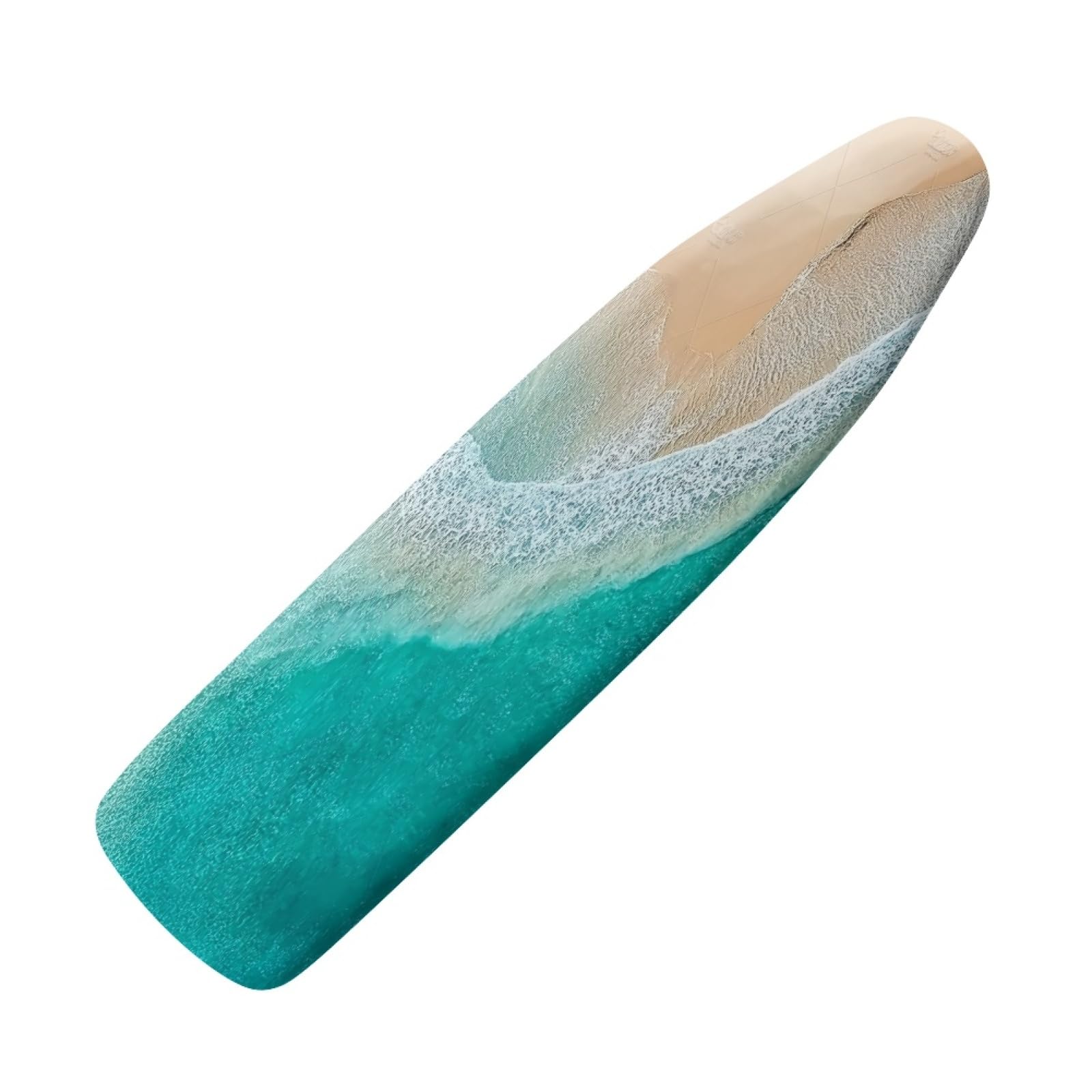 Ironing Board Covers 125 x 45 Elasticated White Waves with Padding, Easy Fit and Resists Scorching,Bungee Elasticated Ironing Board Covers Large, Easy Placement
