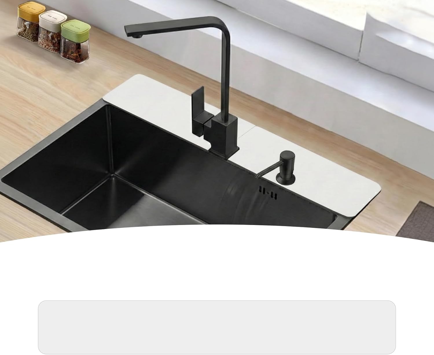 Customizable Faucet Mat for Kitchen Sink: 30"Lx5.5"W Long Absorbent Edge Protector & Splash Guard for Large Double bowl Sink- Cut to Fit 2, 3, 4 Holes Faucet & Irregular Sink with Soap Dispenser