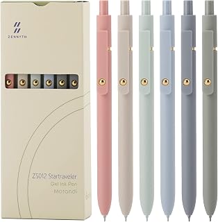 Ddaowanx Gel Pens 6 Pack 0.5mm Quick Dry Black Ink Fine Tip Retractable Pens Smooth Writing Office School Gifts for Women